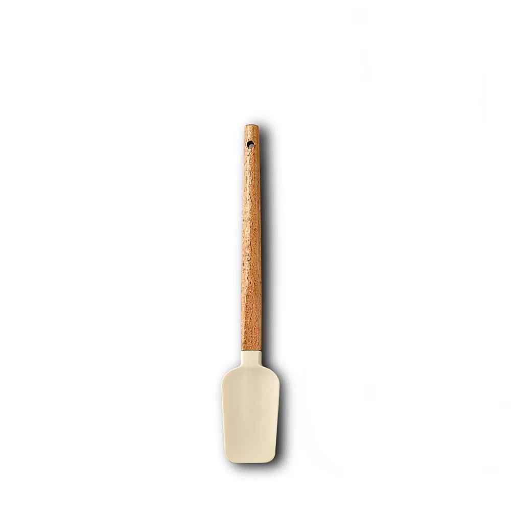 Silicone Cake Scraper Set with Wooden Handle - Baking Spatula Kit