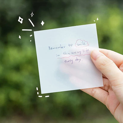 50 PET Transparent Waterproof Sticky Notes - Creative School Office