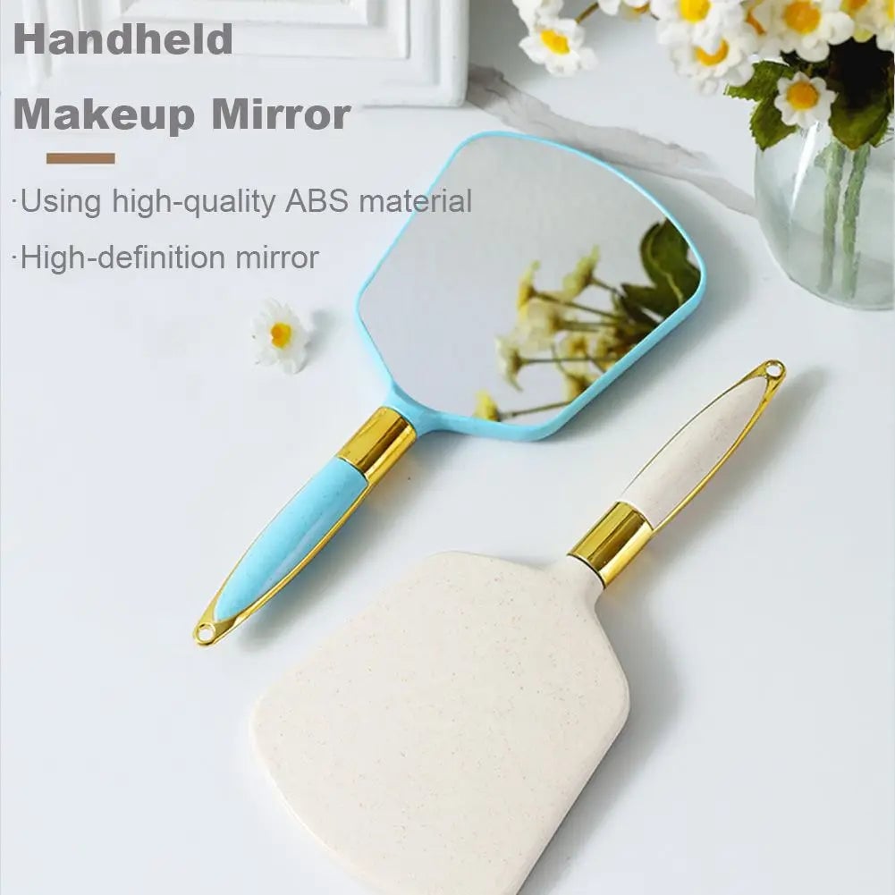 HD Vintage Handheld Makeup Mirror with Handle - Professional Vanity
