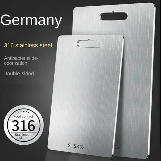 316 Stainless Steel Double Sided Cutting Board - Thickened Kitchen Block
