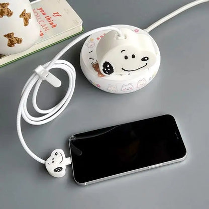 Snoopy USB Cable Protector Case for iPhone iPad 18/20W Charger Winder