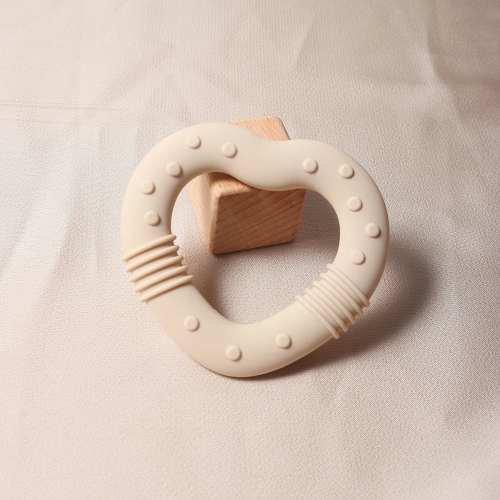 Food Grade Silicone Heart Star Teether - Baby Teething Toy 2024