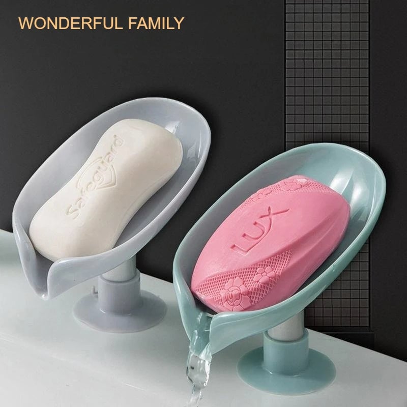 Self-Draining Leaf Shape Soap Holder - Extends Bar Soap Life
