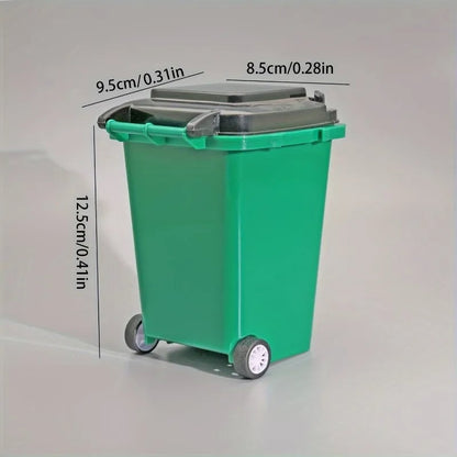 Mini Office Desk Organizer with Trash Bin & Pen Holder Storage