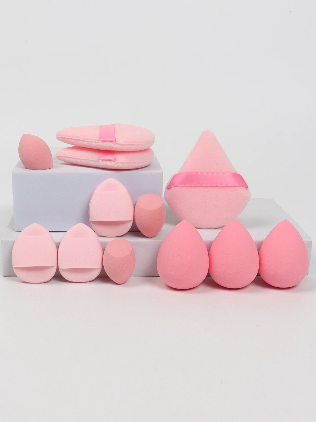 12-Piece Makeup Sponge Set - Powder Puffs, Air Cushion & Beauty Eggs