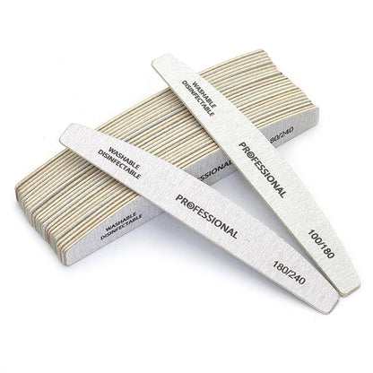 10pcs Wooden Nail Files 100/180/240 Grit Emery Board Manicure Set