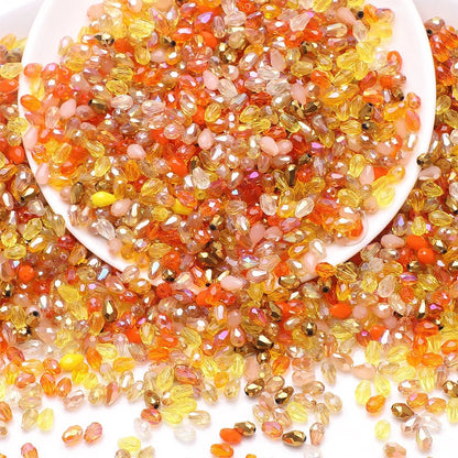 Faceted Glass Teardrop Beads 50-100Pcs Mixed Colors 3x5-6x8mm