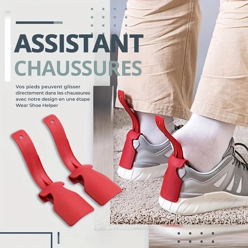 2pcs Plastic Shoe Horn Helper - Lazy Shoes Lifting Aid Tool Set