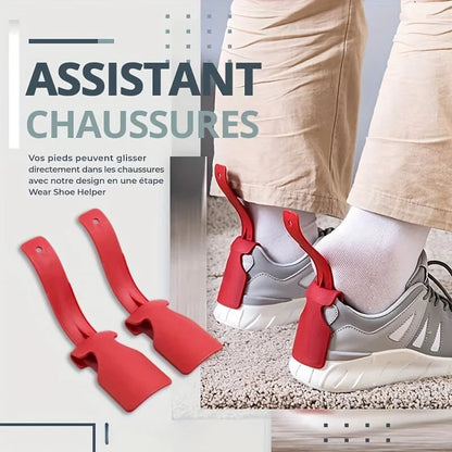 2pcs Plastic Shoe Horn Helper - Lazy Shoes Lifting Aid Tool Set