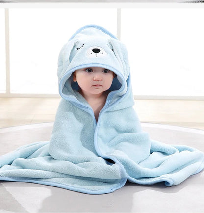 Hooded Baby Bath Towel Cartoon Animal Soft Newborn Bathrobe Blanket