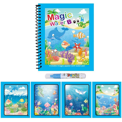 Magic Water Drawing Book Reusable Mess-Free Paint Pad Refillable Pen