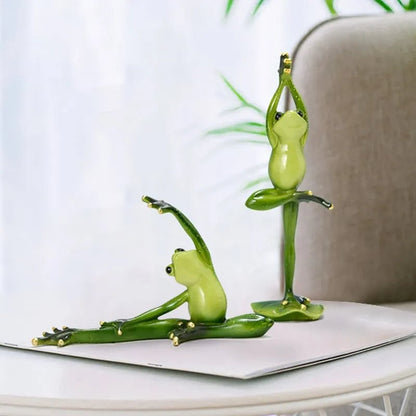 Rustic Resin Yoga Frog Desktop Decoration Bookcase Ornament