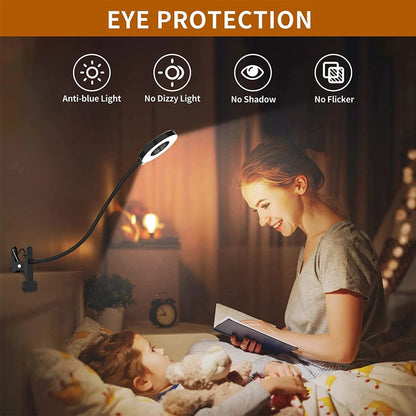48 LED Clip-On Desk Lamp 360° Flexible Gooseneck USB Eye Care Light