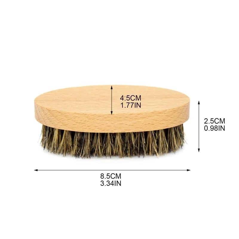 Soft Boar Bristle Beard Brush - Oval Grooming Brush for Men