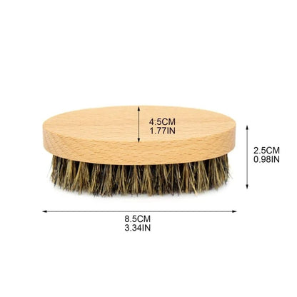 Soft Boar Bristle Beard Brush - Oval Grooming Brush for Men