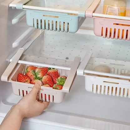 Magnetic Fridge Organizer Drawer Basket - Egg & Fruit Storage Box