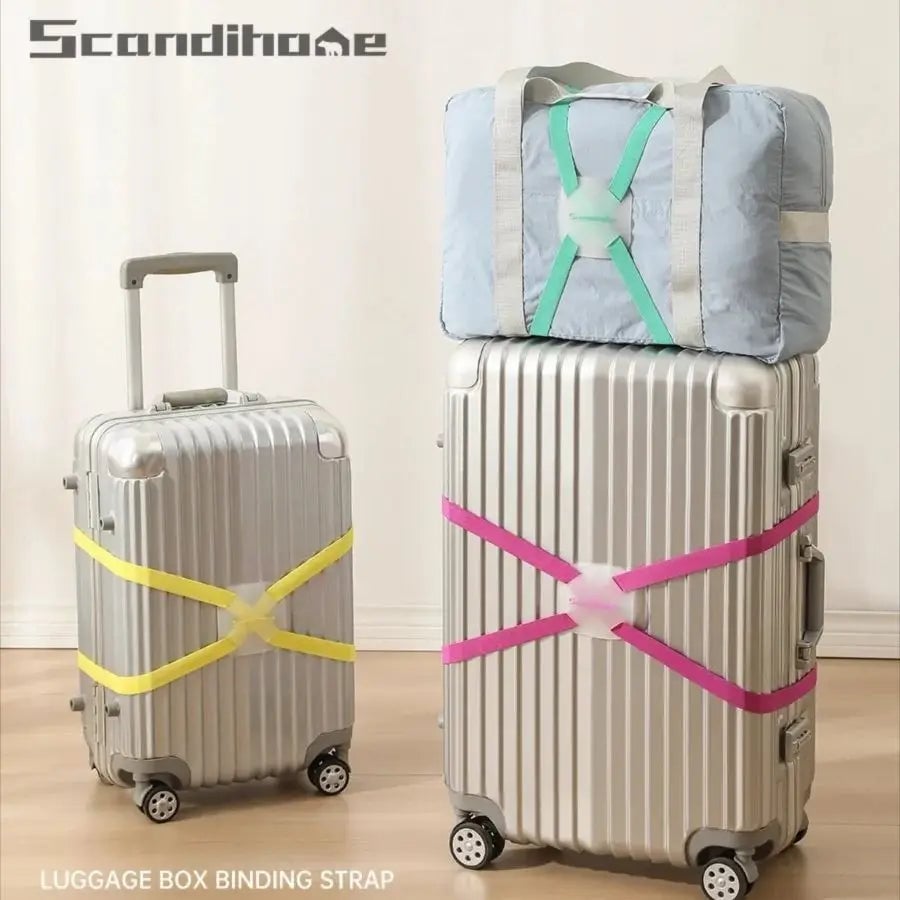 Adjustable Travel Luggage Strap - Elastic Suitcase Belt with Buckle