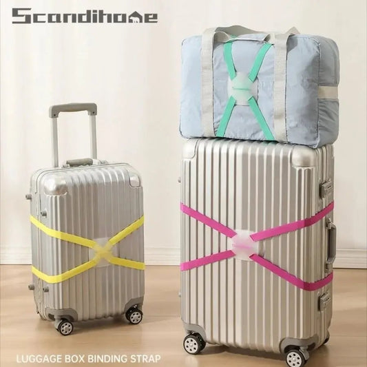 Adjustable Travel Luggage Strap - Elastic Suitcase Belt with Buckle