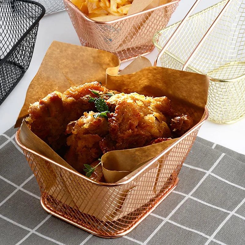 Stainless Steel Mini Square Oil-Separated Frying Basket