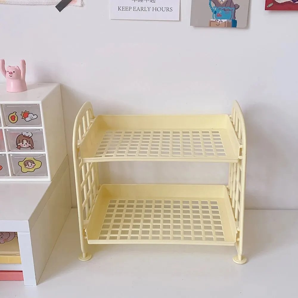 Multi-Layer Desktop Storage Organizer Rack - Computer Desk Shelf