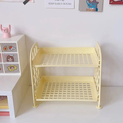 Multi-Layer Desktop Storage Organizer Rack - Computer Desk Shelf