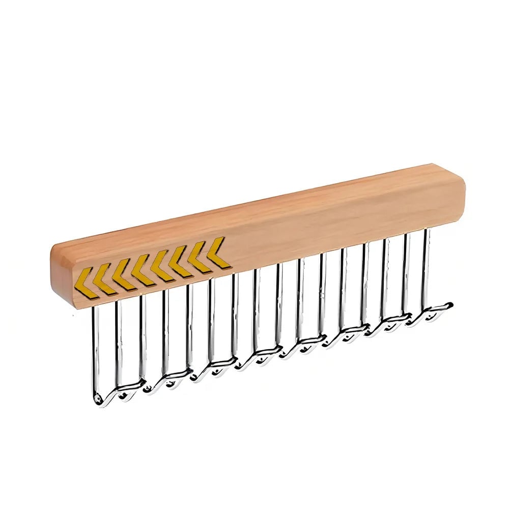 8/12 Hook Retractable Wood Clothes Hanger Wall-Mounted Organizer