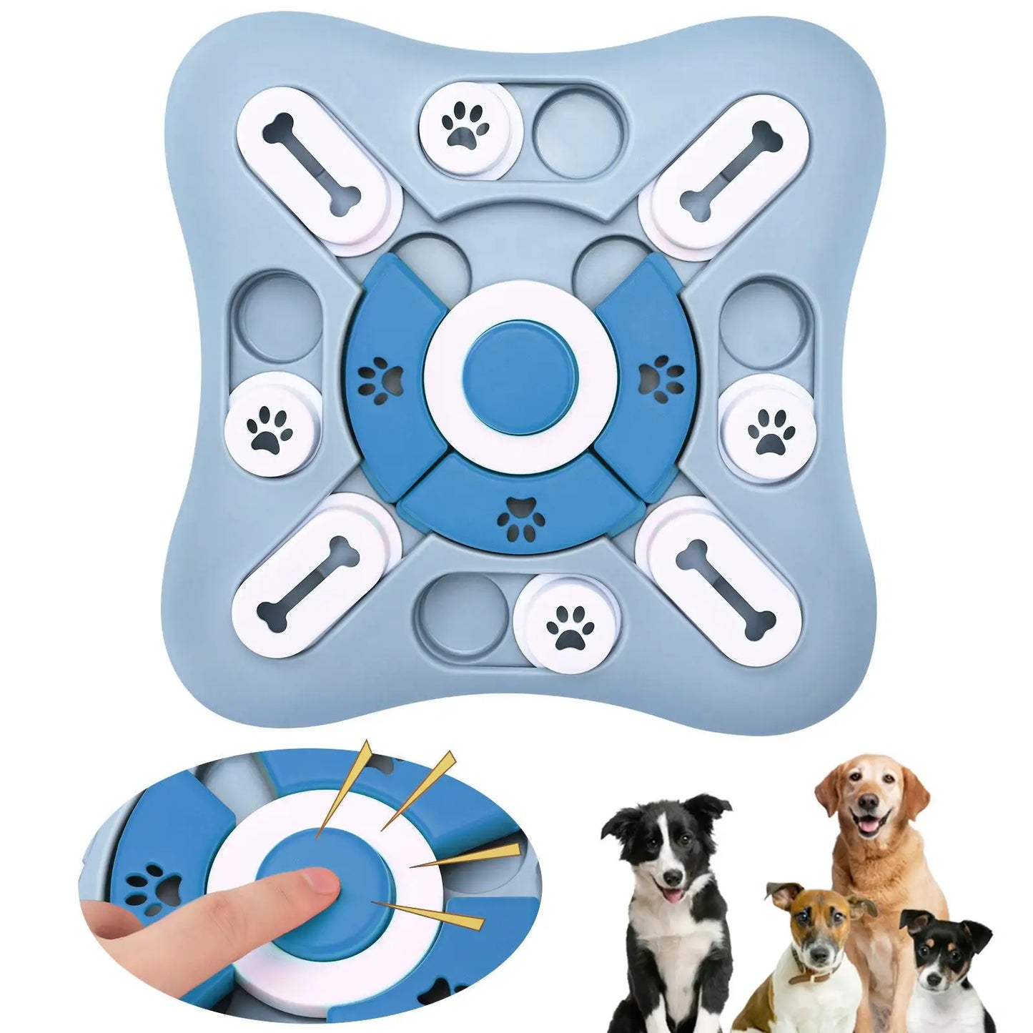 Interactive Slow Feeder Dog Bowl - IQ Puzzle NonSlip Food Dispenser