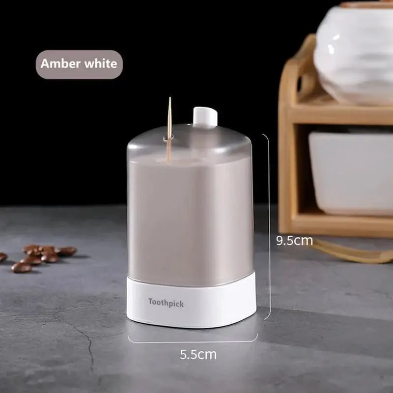 Automatic Press Toothpick Dispenser - Plastic Storage Container