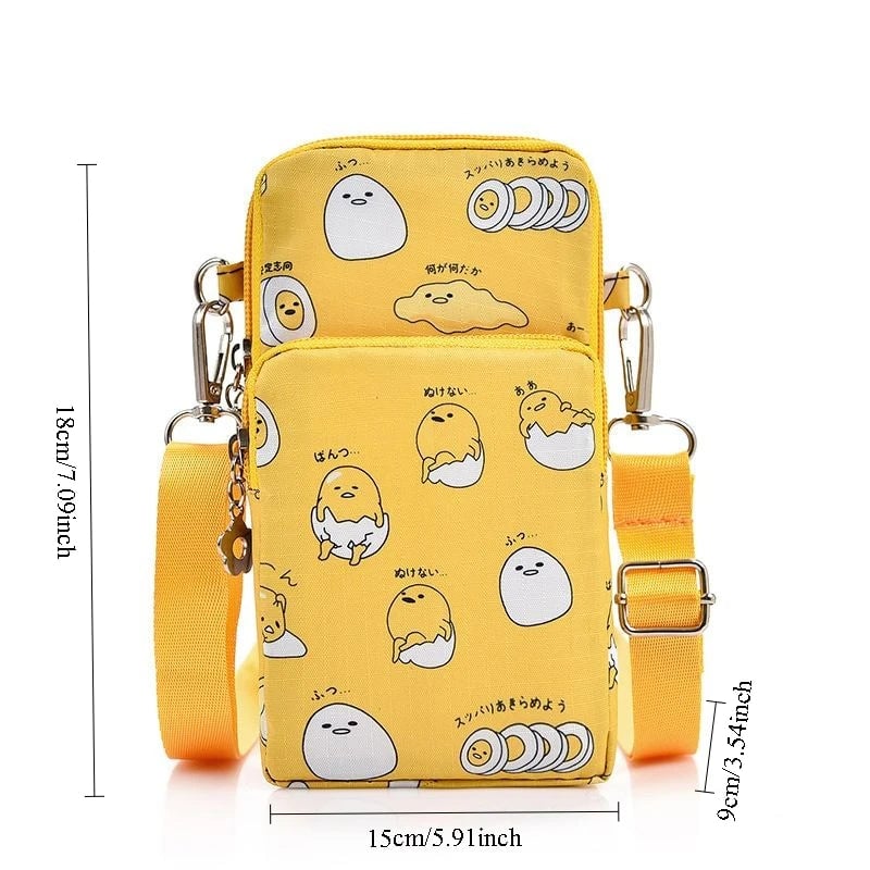Gudetama Waterproof Oxford Mobile Phone Crossbody Bag Mini Purse
