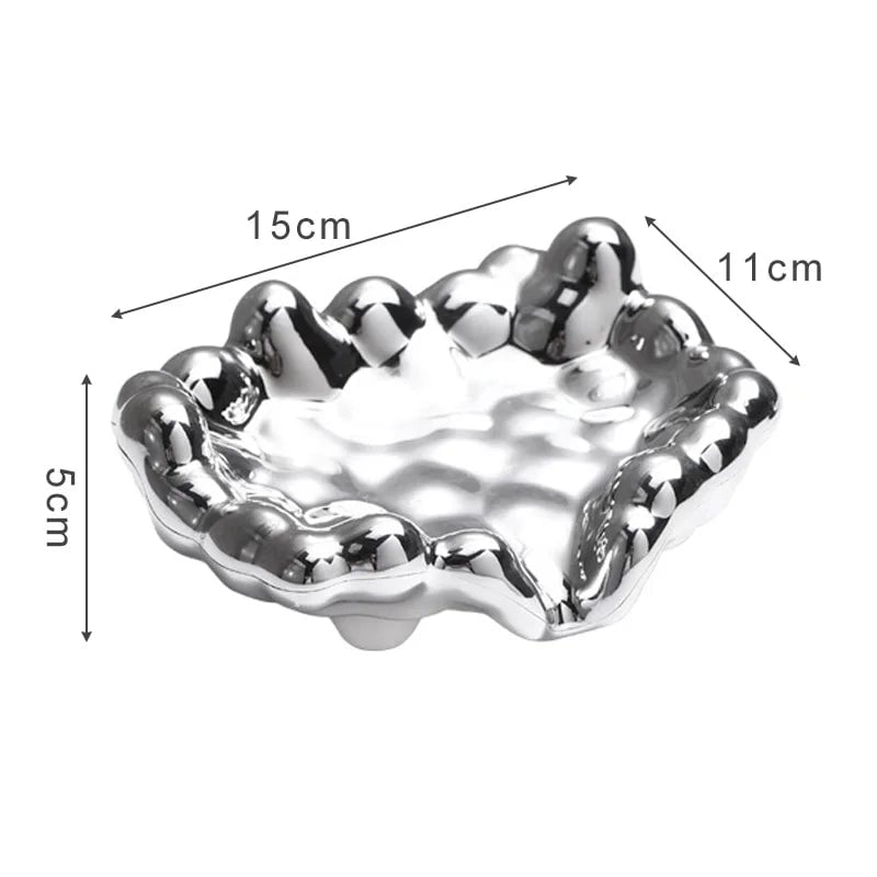 Cloud Shape Self-Draining Plastic Soap Dish - Bathroom Shower Tray