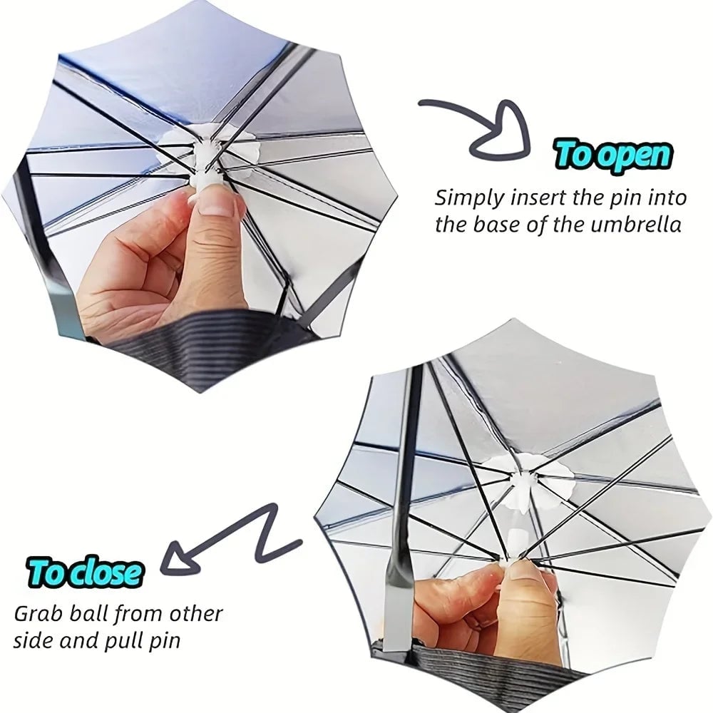 Head Mounted Umbrella Hat Hands-Free Rain Sun Protection Fishing