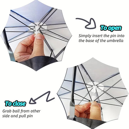 Head Mounted Umbrella Hat Hands-Free Rain Sun Protection Fishing