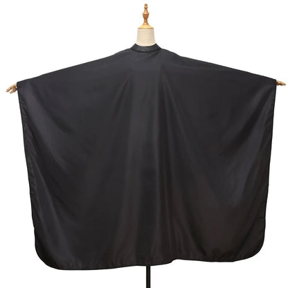 Waterproof Silicone Neckline Hairdressing Cape Black Barber Gown