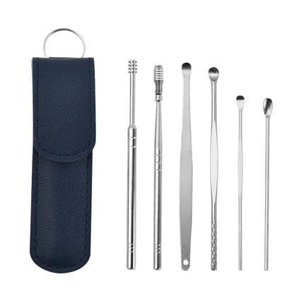 Stainless Steel Ear Cleaning Tool Kit with Pick Set & Storage Bag