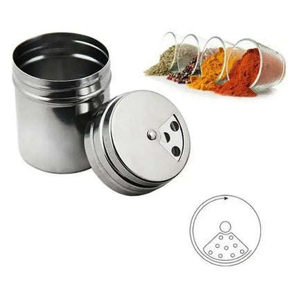 Glass Condiment Shaker Bottles Set - Herb Spice Salt Pepper Coffee