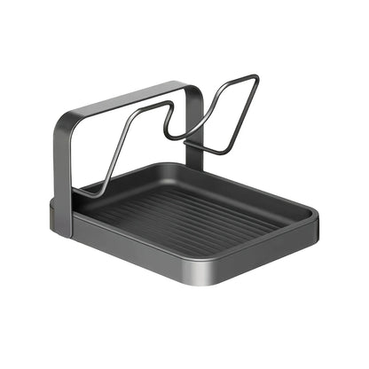 Kitchen Lid Storage Rack with Tray - Pot Lid Holder & Spoon Rest