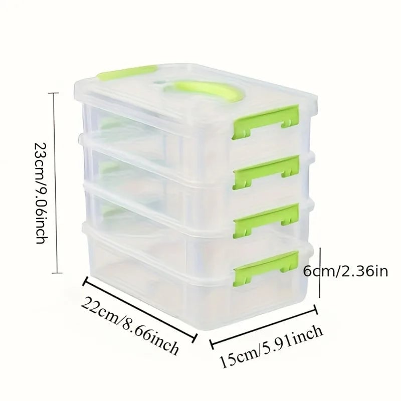 Transparent Grid Building Blocks Storage Box Stackable Drawer