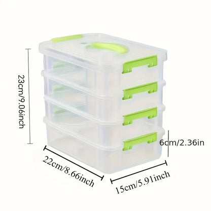 Transparent Grid Building Blocks Storage Box Stackable Drawer