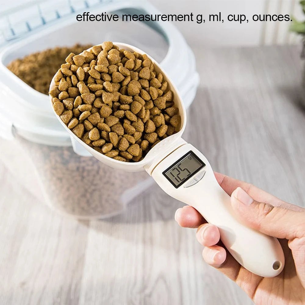 Digital Pet Food Measuring Scoop - Electronic Scale Cup with LED