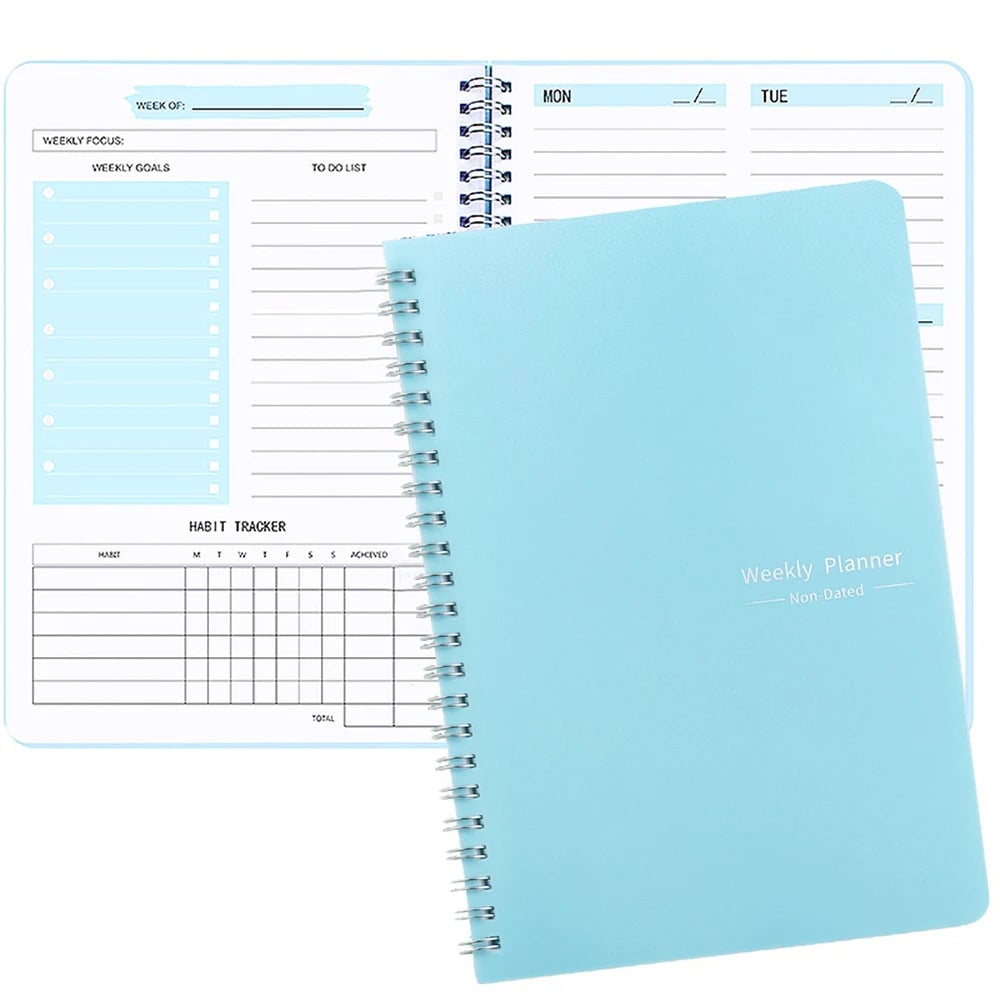 Daily Weekly Monthly Planner Notebook - Student Office Diary Journal
