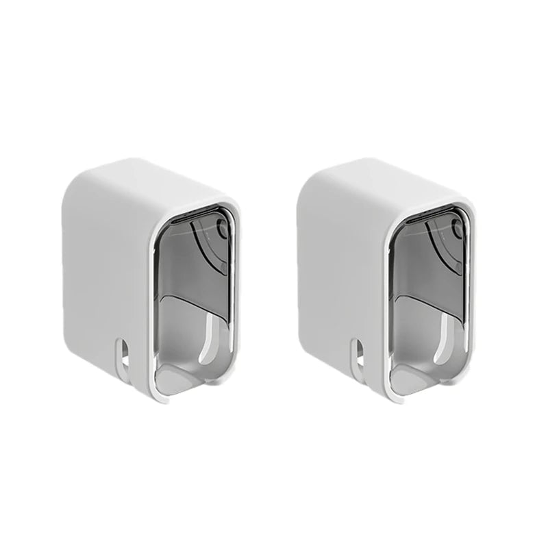 2PCS Wall Mounted Flip-Top Toothbrush Holder Dustproof Storage Rack