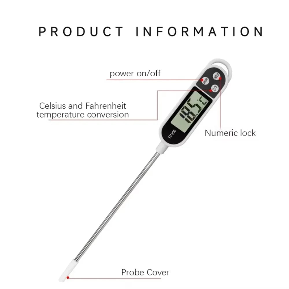 TP300 Digital Food Thermometer - Instant Read Meat BBQ Probe
