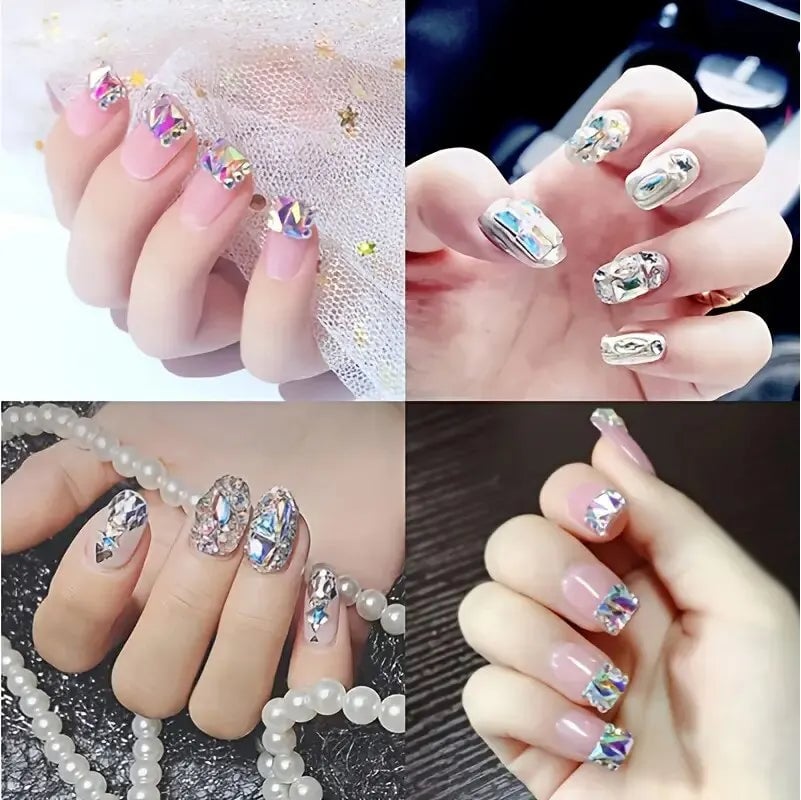150pcs Glass Rhinestones + 20pcs Shaped Beads Nail Art DIY Kit