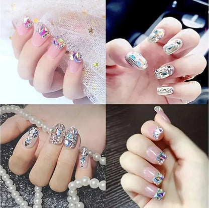 150pcs Glass Rhinestones + 20pcs Shaped Beads Nail Art DIY Kit
