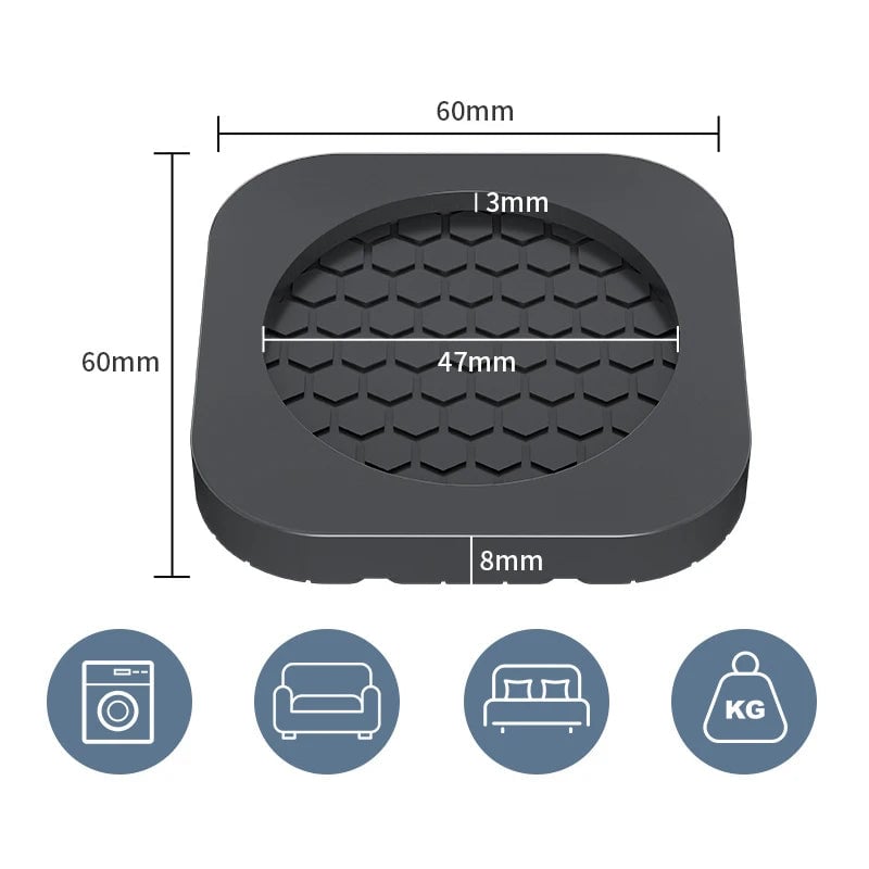 Universal Anti-Vibration Rubber Pads for Washing Machine Dampening