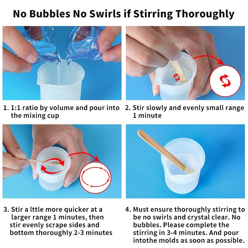 1:1 Crystal Clear Epoxy Resin Kit - High Gloss Bubble-Free Coating