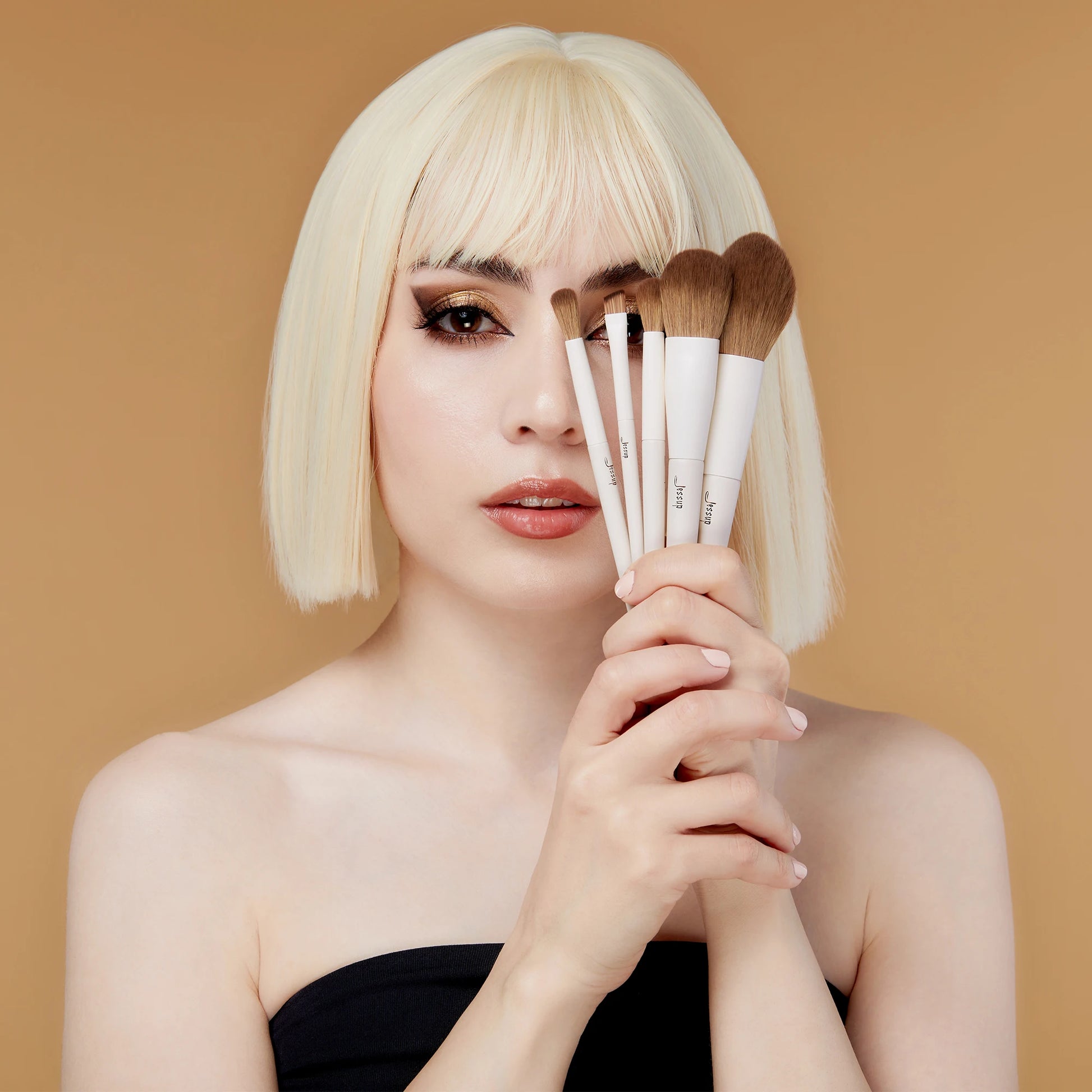Jessup 14pc Synthetic Makeup Brush Set Foundation Contour Eyeshadow