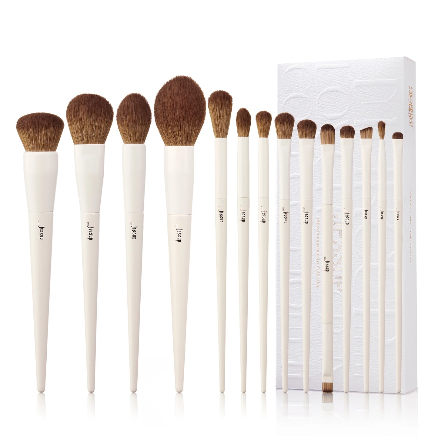 Jessup 14pc Synthetic Makeup Brush Set Foundation Contour Eyeshadow